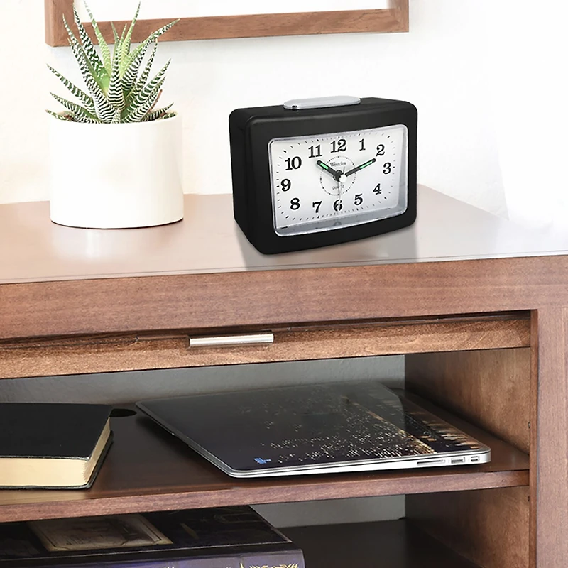 Westclox No Tick Loud Bell Analog Alarm Clock