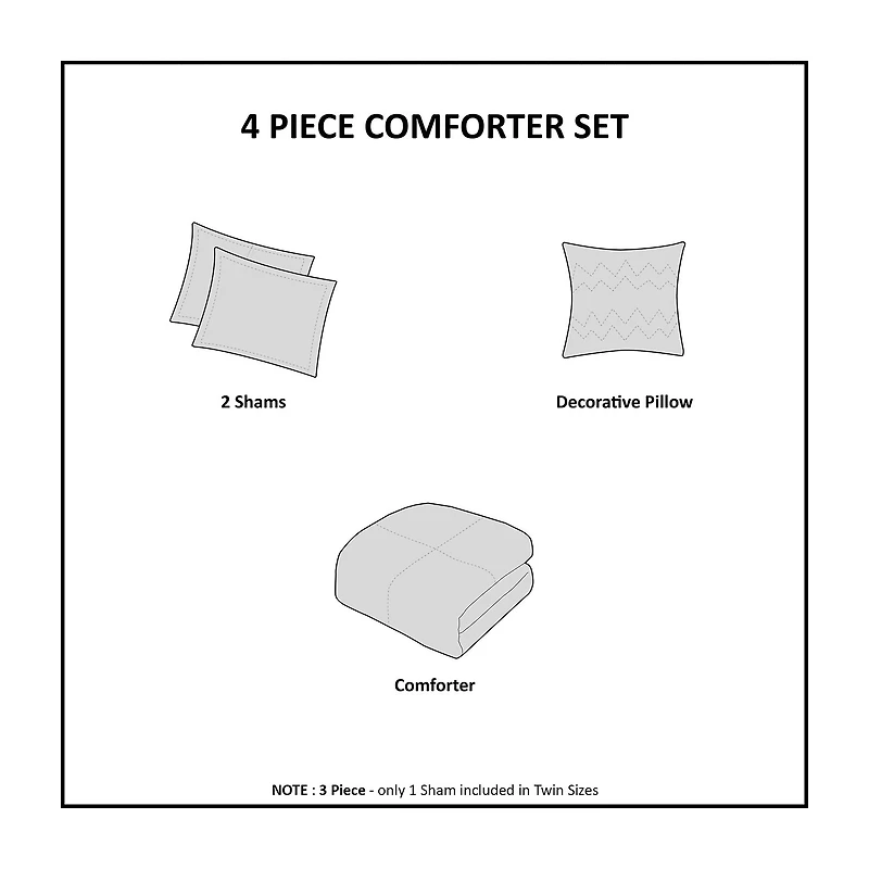 Intelligent Design Gavin Printed Comforter Set with decorative pillow