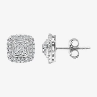 Tru Miracle (I / I1) 1/2 CT. T.W. Lab Grown White Diamond 10K Gold 9.3mm Cushion Stud Earrings
