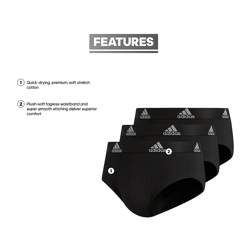 adidas Cotton Mens 3 Pack Briefs 5152357a