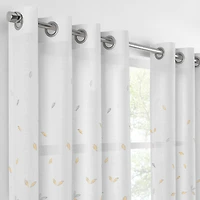 Fieldcrest Arden Floral Flutter Cotton Grommet Top Sheer Single Curtain Panel
