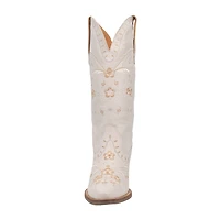 Dingo Women's Full Bloom Leather Stacked Heel Cowboy Boots