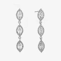 Monet Jewelry Timeless Silver Tone Linear Womens Hypoallergenic Drop Earrings