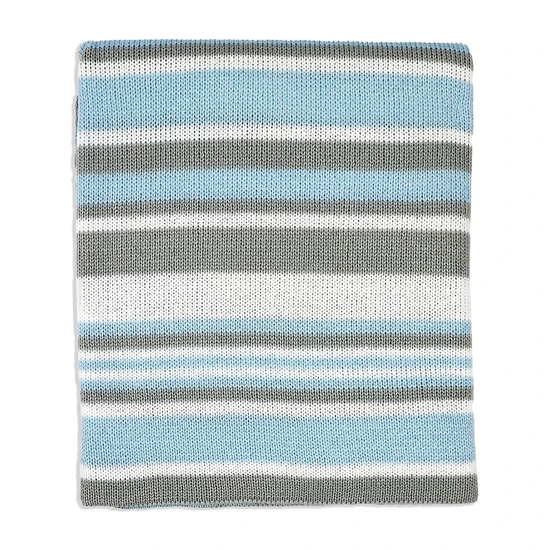3 Stories Trading Company Baby Boys And Girls Striped Knit Blanket