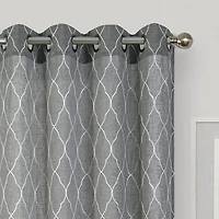 Regal Home Bayview Grommet Top Embroidered Sheer Single Curtain Panel
