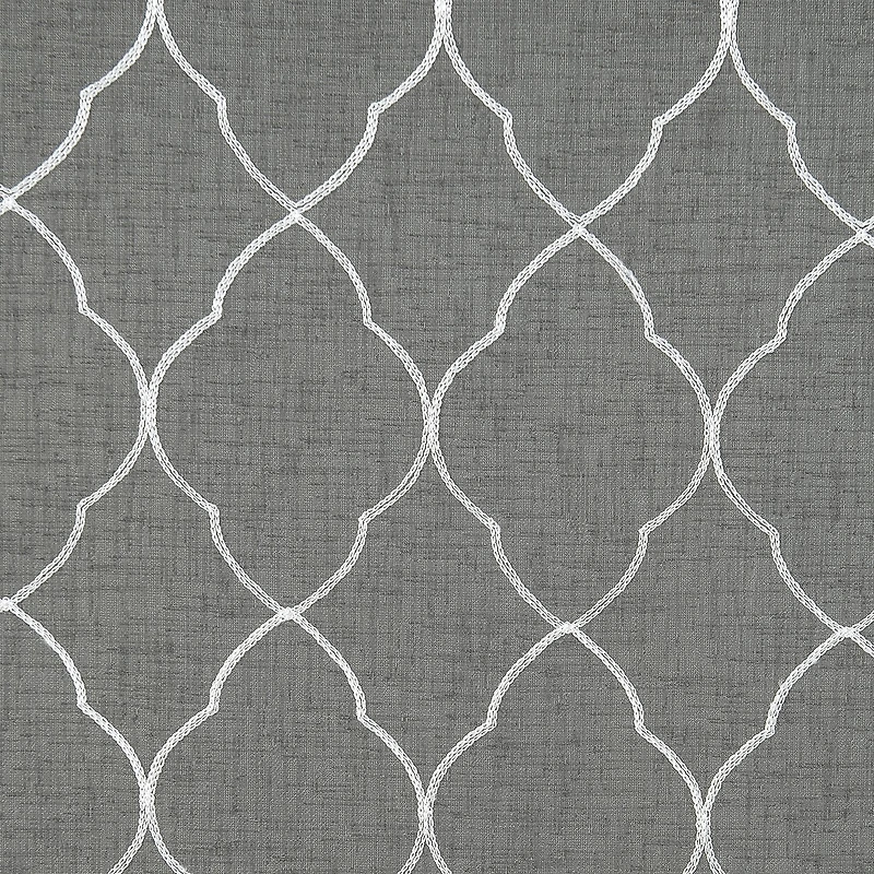 Regal Home Bayview Grommet Top Embroidered Sheer Single Curtain Panel