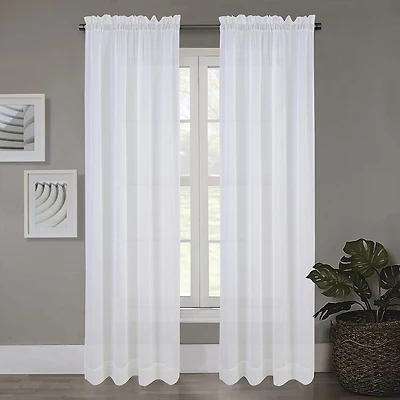 Regal Home Crushed Voile Solid Rod Pocket Sheer Single Curtain Panel