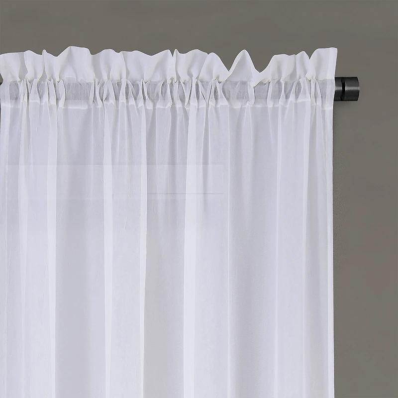 Regal Home Crushed Voile Solid Rod Pocket Sheer Single Curtain Panel