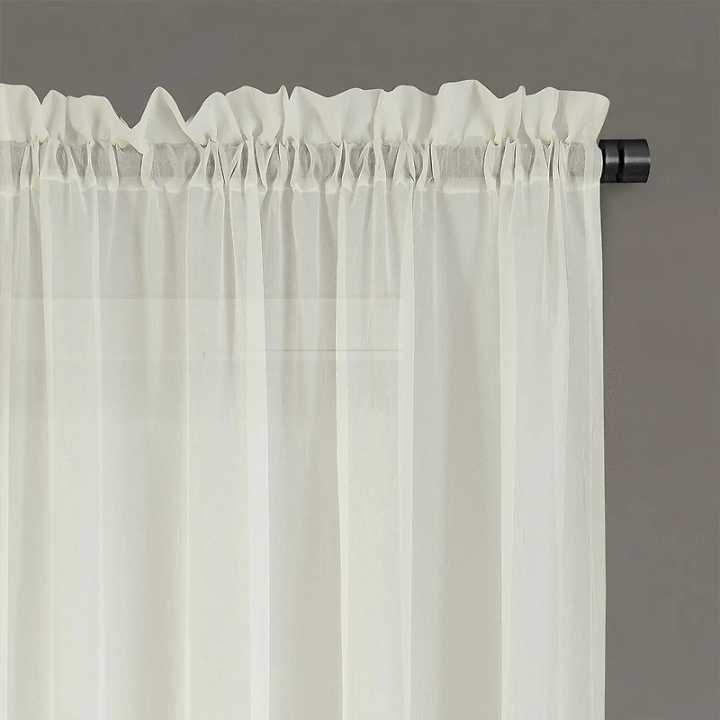Regal Home Crushed Voile Solid Rod Pocket Sheer Single Curtain Panel