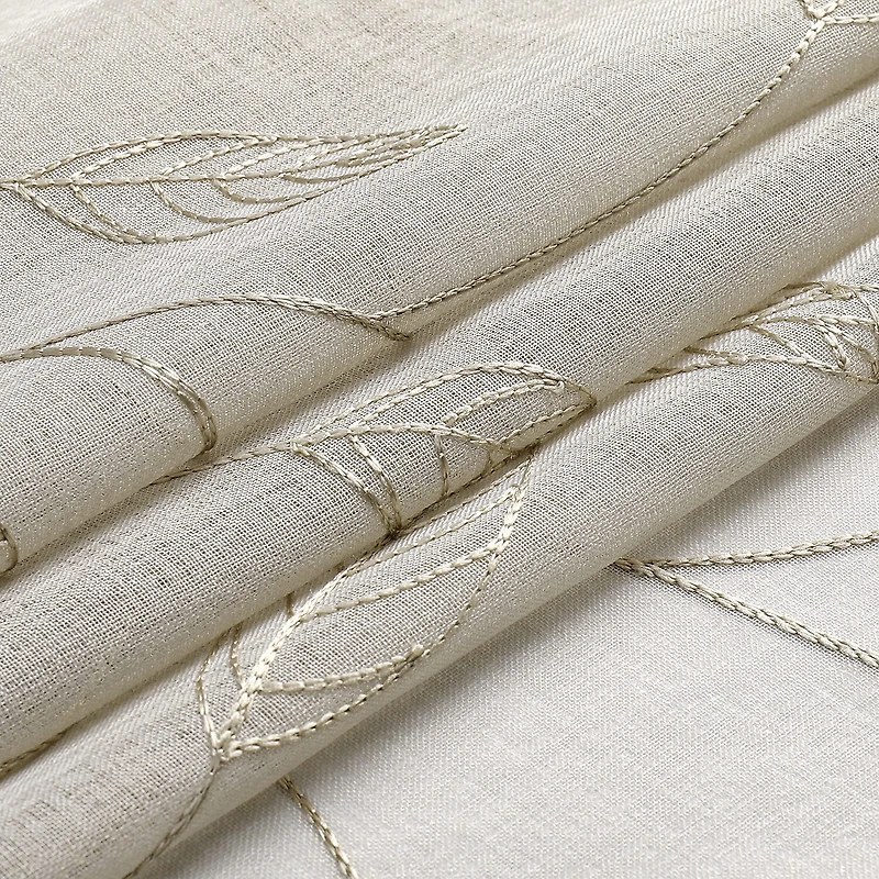 Regal Home Jaffa Grommet Top Embroidered Sheer Set of 2 Curtain Panel