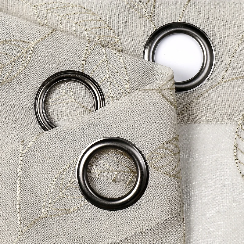 Regal Home Jaffa Grommet Top Embroidered Sheer Set of 2 Curtain Panel