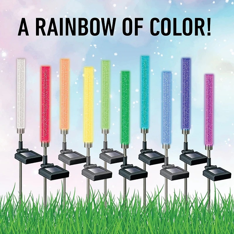 Bell + Howell Glimmer Sticks Solar Powered Landscape Lighting - Set of 4