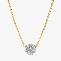 Diamond Addiction (G-H / I1-I2) Womens 1/10 CT. T.W. Lab Grown White Diamond 14K Gold Over Silver Round 16 Inch Pendant Necklace