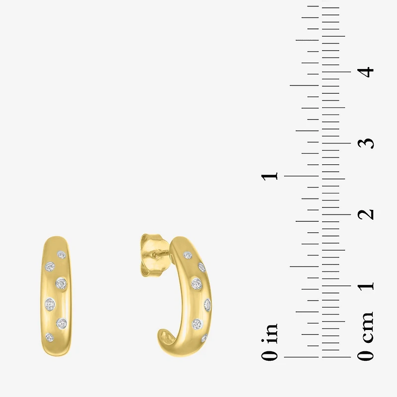 Diamond Addiction (G-H / I1-I2) Womens 1/10 CT. T.W. Lab Grown White Diamond 14K Gold Over Silver 16.2mm Hoop Earrings