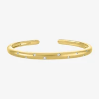 Diamond Addiction (G-H / I1-I2) Womens 1/10 CT. T.W. White Diamond 14K Gold Over Stainless Steel Cuff Bracelet