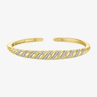 Diamond Addiction (G-H / I1-I2) Womens 1/10 CT. T.W. White Diamond 14K Gold Over Silver Cuff Bracelet
