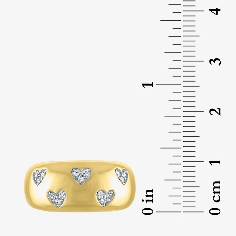 Diamond Addiction (G-H / I1-I2) Womens 9.5MM 1/10 CT. T.W. Lab Grown White Diamond 14K Gold Over Silver Band