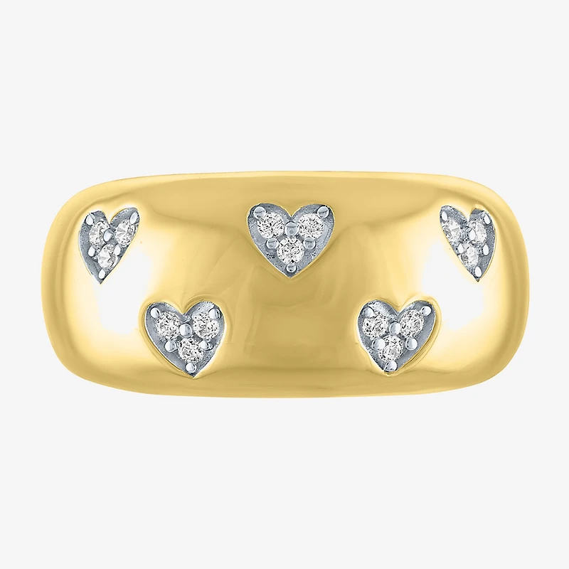 Diamond Addiction (G-H / I1-I2) Womens 9.5MM 1/10 CT. T.W. Lab Grown White Diamond 14K Gold Over Silver Band