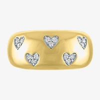 Diamond Addiction (G-H / I1-I2) Womens 9.5MM 1/10 CT. T.W. Lab Grown White Diamond 14K Gold Over Silver Band