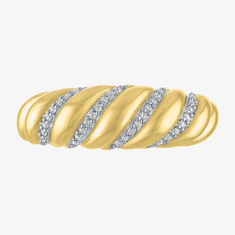Diamond Addiction (G-H / I1-I2) Womens 7MM 1/10 CT. T.W. Lab Grown White 14K Gold Over Silver Band