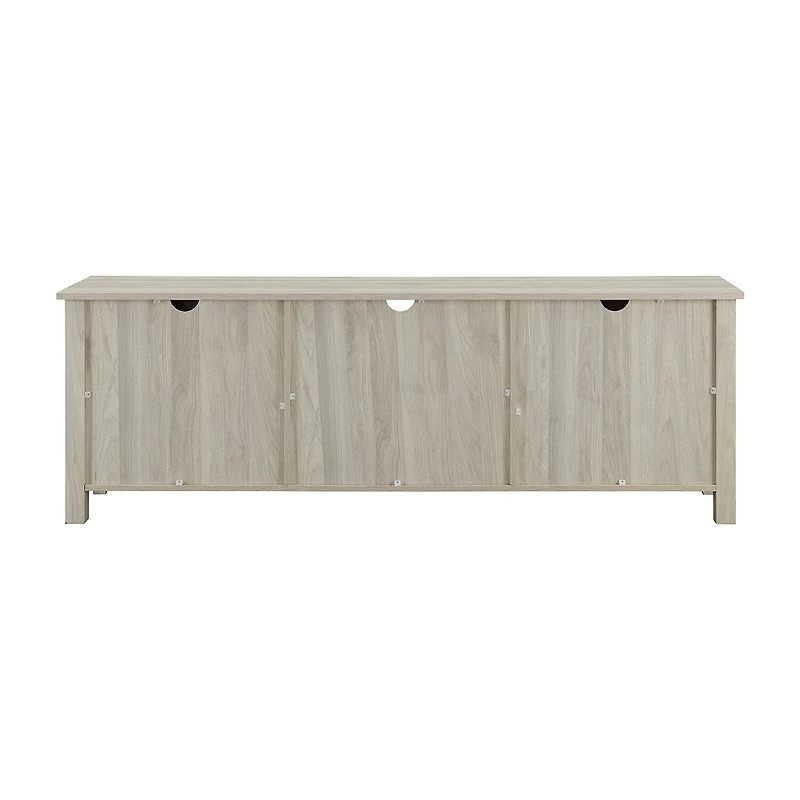 70" Farmhouse Simple Window Pane 2 Door Wood TV Stand