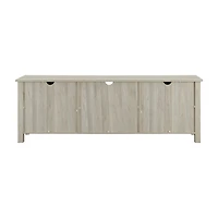 70" Farmhouse Simple Window Pane 2 Door Wood TV Stand