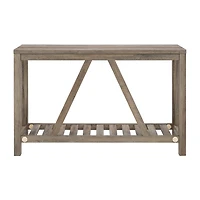 Farmhouse Slatted Shelf Entryway Table