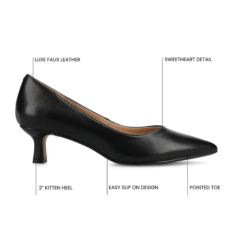 Journee Collection Pammie Womens Pointed Kitten Heel Pumps