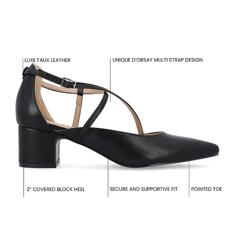 Journee Collection Galvinn Womens Pointed Flat Heel Pumps