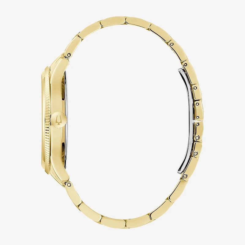 Bulova Mens Gold Tone Stainless Steel Bracelet Watch 97b227