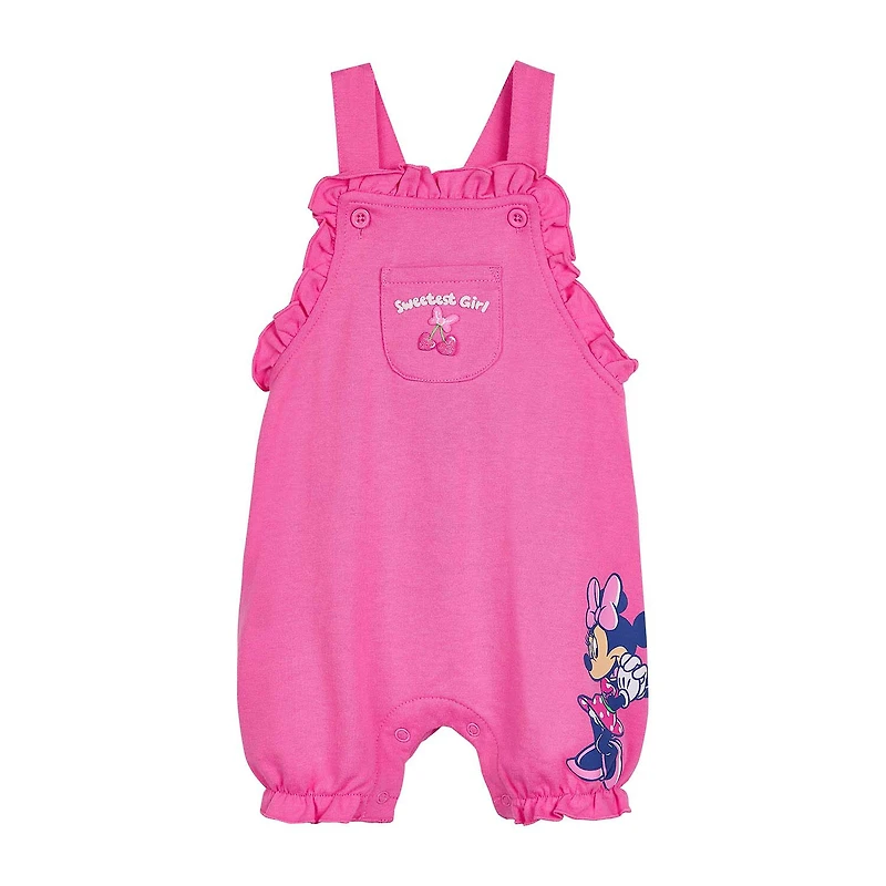 Disney Baby Girls 2-pc. Minnie Mouse Shortall Set