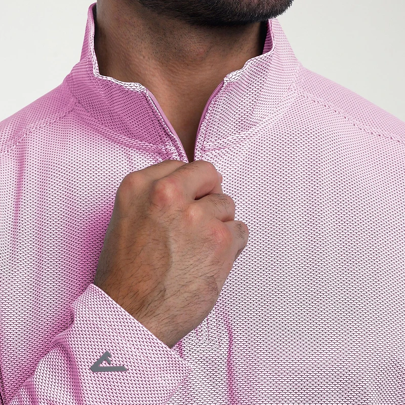 Antigua Mens Mock Neck Long Sleeve Quarter-Zip Pullover