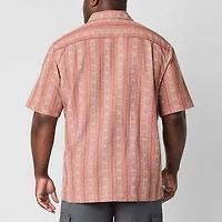 mutual weave Camp Mens Easy-on + Easy-off Short Sleeve Classic Fit Big and Tall Button-Down Shirt