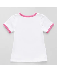 Thereabouts Rib Little & Big Kid Girls Crew Neck Short Sleeve Classic Fit Graphic T-Shirt