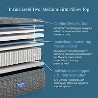 Beautyrest Level Two 14.75" Medium Pillow top - Mattress Only
