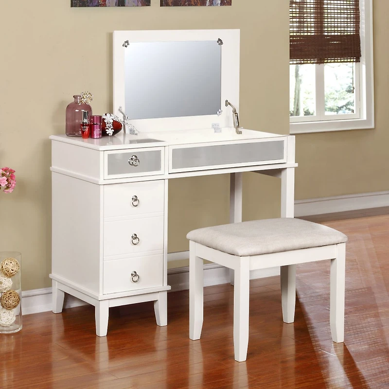 Linon Eva 2-pc. Vanity & Stool Set