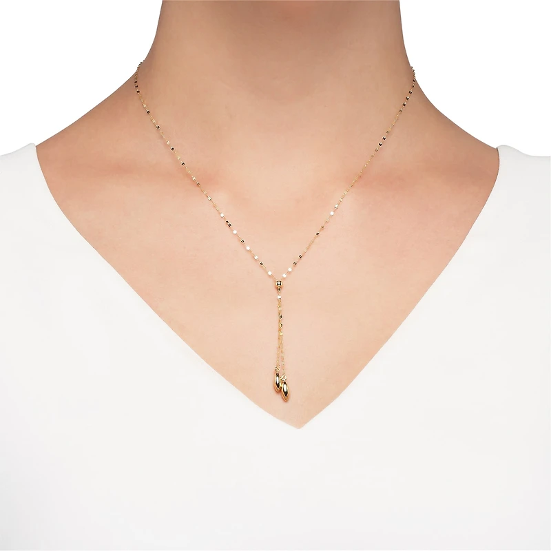 Gold Addiction Womens 14K Gold 18 Inch Y Necklace