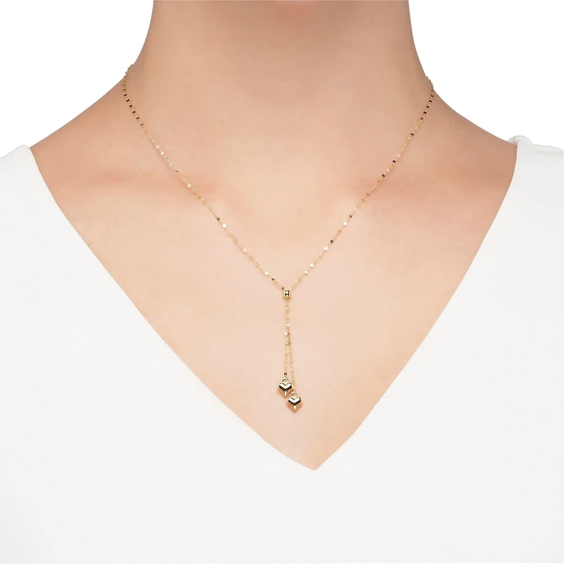 Gold Addiction Lariat Style Womens 14K Gold 18 Inch Y Necklace
