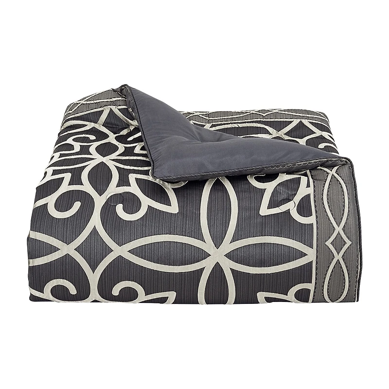 Queen Street Darwin Charcoal 4-pc. Jacquard Extra Weight Comforter Set
