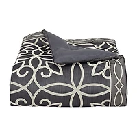 Queen Street Darwin Charcoal 4-pc. Jacquard Extra Weight Comforter Set