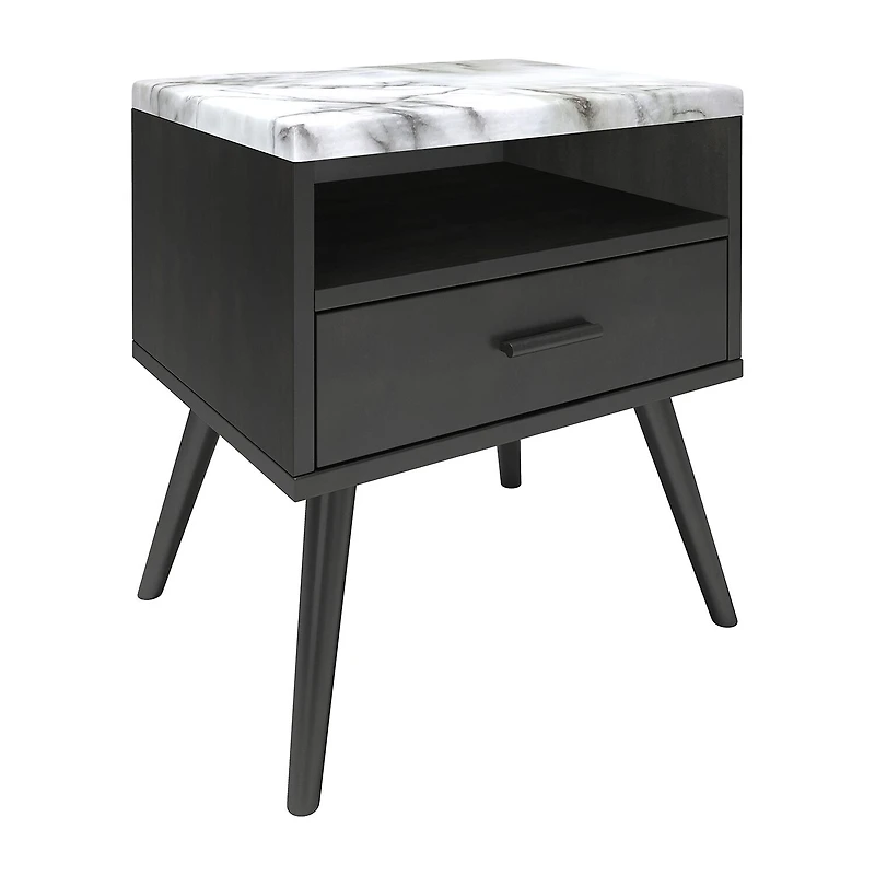 Marcello Faux Marble Top Low Profile Nightstand