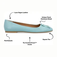 Journee Collection Zimia Womens Square Closed Toe Ballet Flats