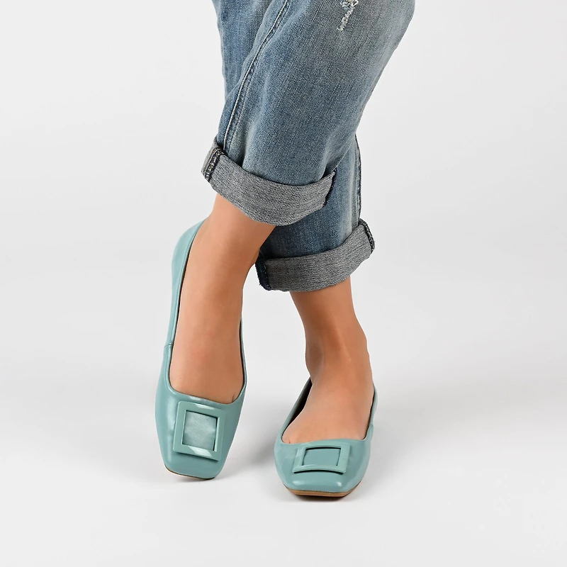 Journee Collection Zimia Womens Square Closed Toe Ballet Flats