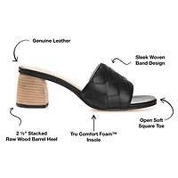 Journee Signature Kellee Womens Square Open Toe Stacked Heel Pumps