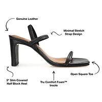 Journee Signature Lenonn Womens Square Open Toe Block Heel Pumps