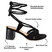 Journee Signature Railee Womens Round Open Toe Stacked Heel Pumps
