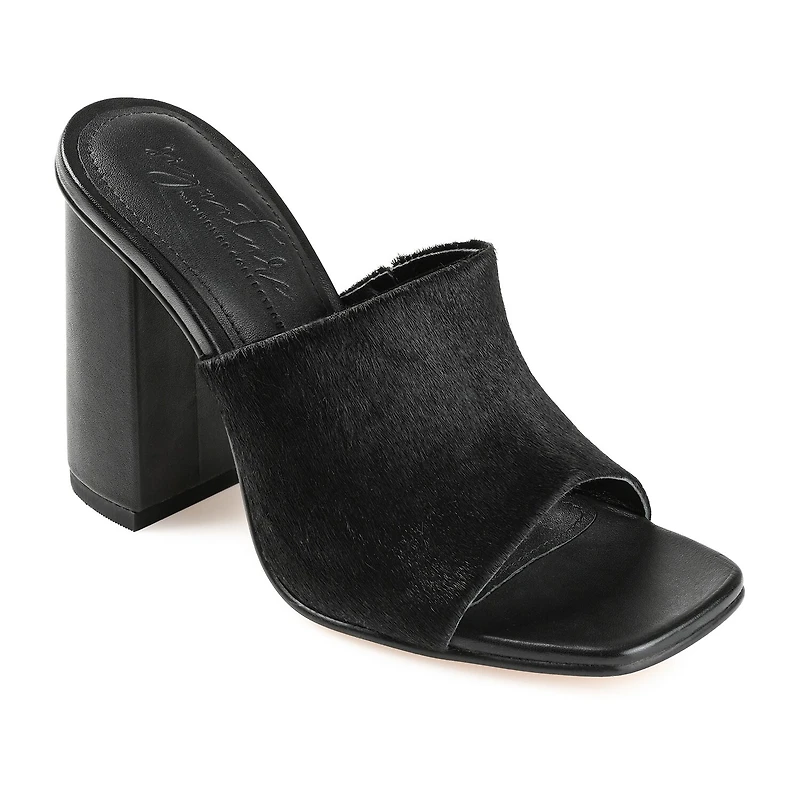Journee Signature Deena Womens Square Open Toe Block Heel Pumps