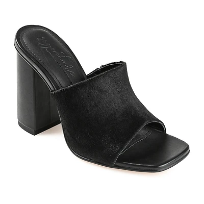 Journee Signature Deena Womens Square Open Toe Block Heel Pumps