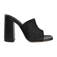 Journee Signature Deena Womens Square Open Toe Block Heel Pumps