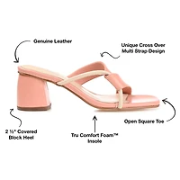 Journee Signature Jossette Womens Square Open Toe Block Heel Pumps